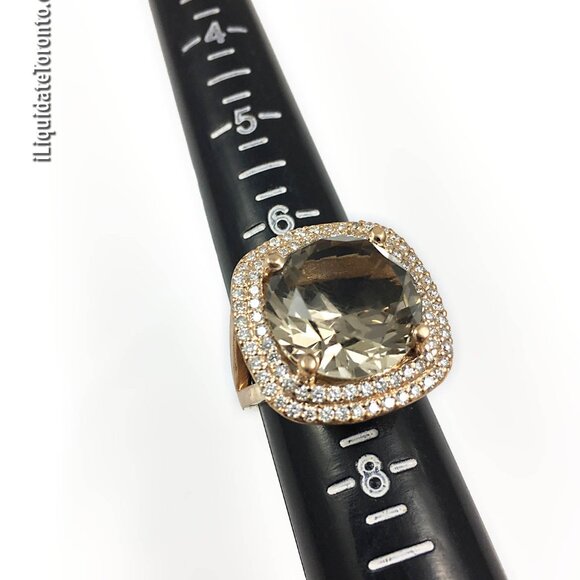 Gorgeous 18K Rose Gold Smoky Quartz and Diamond Ring. Over 1CT in Diamonds! - Picture 10 of 10